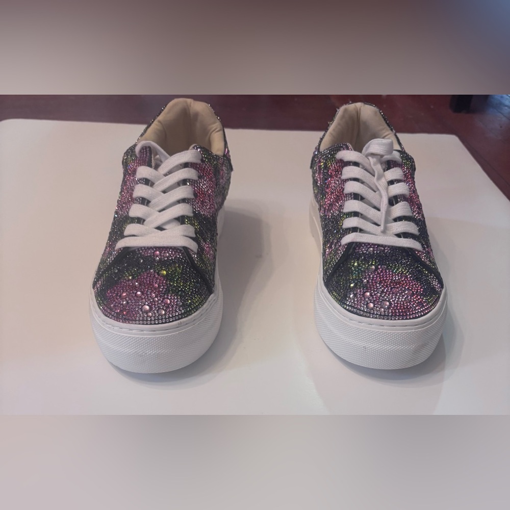 ✨ Betsey Johnson Crystal Sneakers | Size 8 | Multicolor Sparkle - Picture 2 of 8